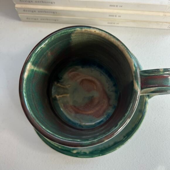 Brown's Pottery Handmade Arden NC Bacon Cooker Striped Glazed - Picture 4 of 10